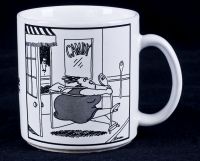 Far Side - Fat Lady Being Sucked into Candy Store Coffee Mug 1982